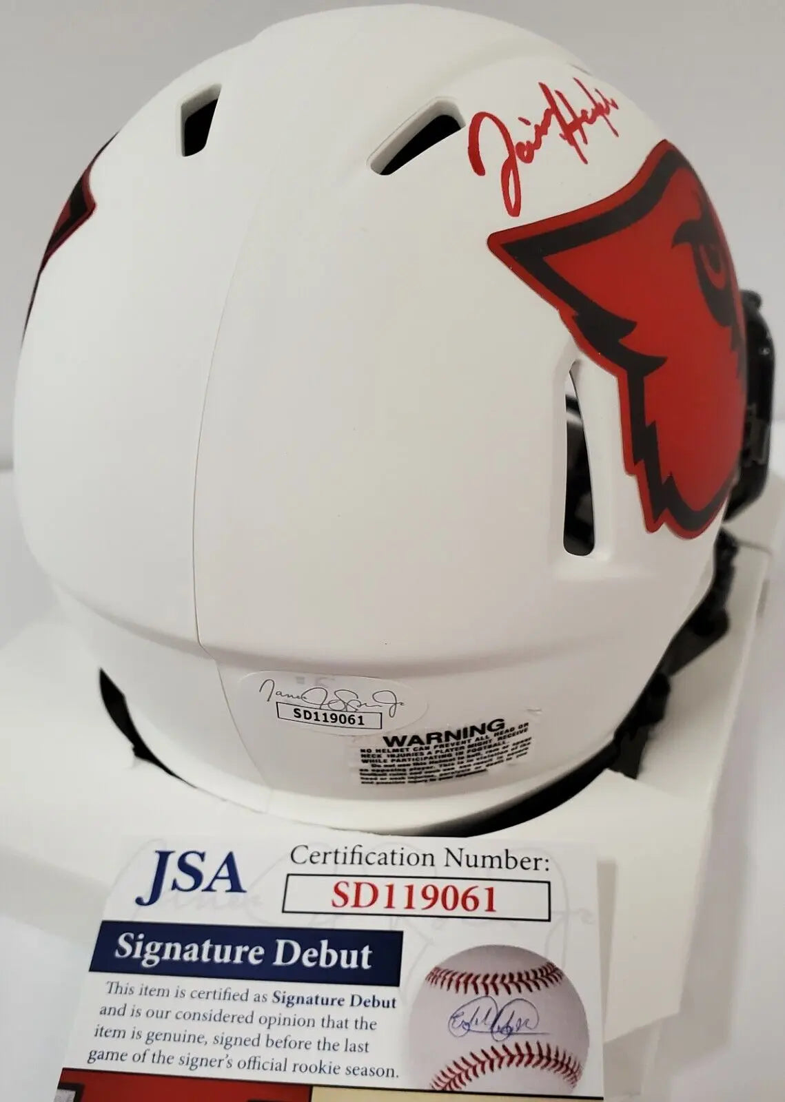 MVP Authentics Javian Hawkins Autographed Louisville Cardinals Lunar Mini Helmet Jsa Coa 107.10 sports jersey framing , jersey framing