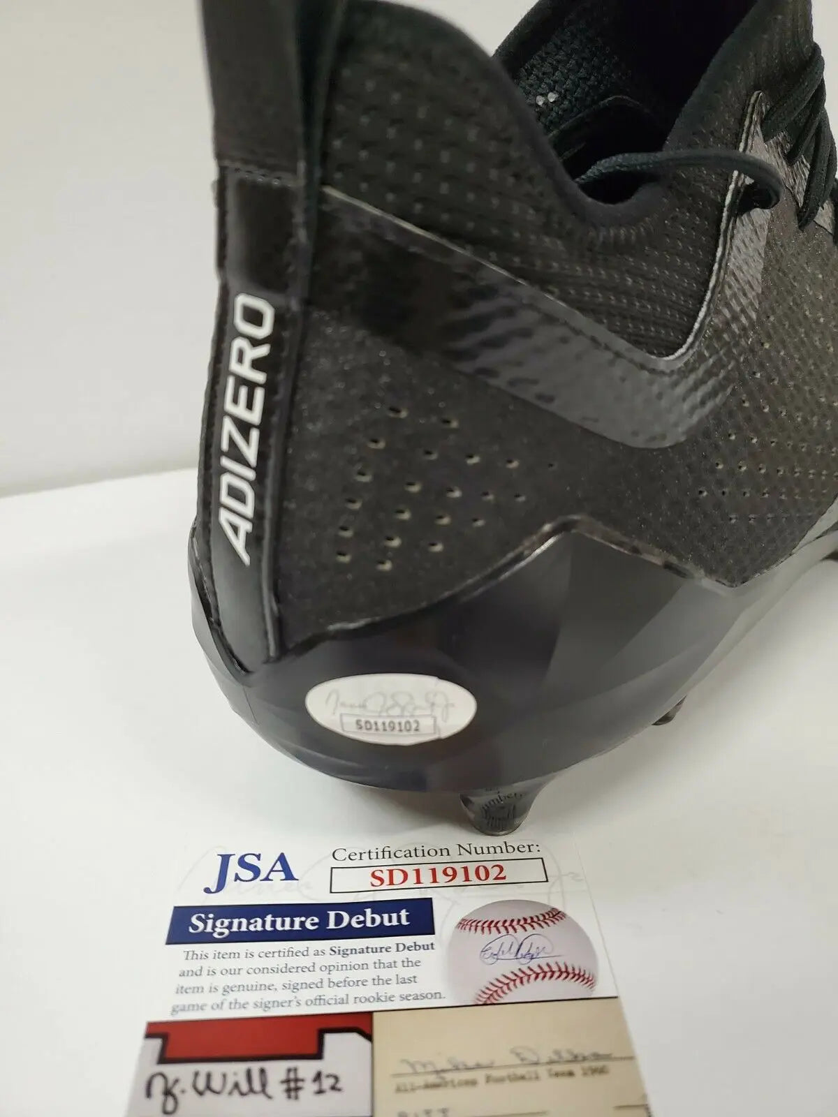 MVP Authentics Javian Hawkins Autographed Signed Adidas Cleat Jsa Coa 107.10 sports jersey framing , jersey framing