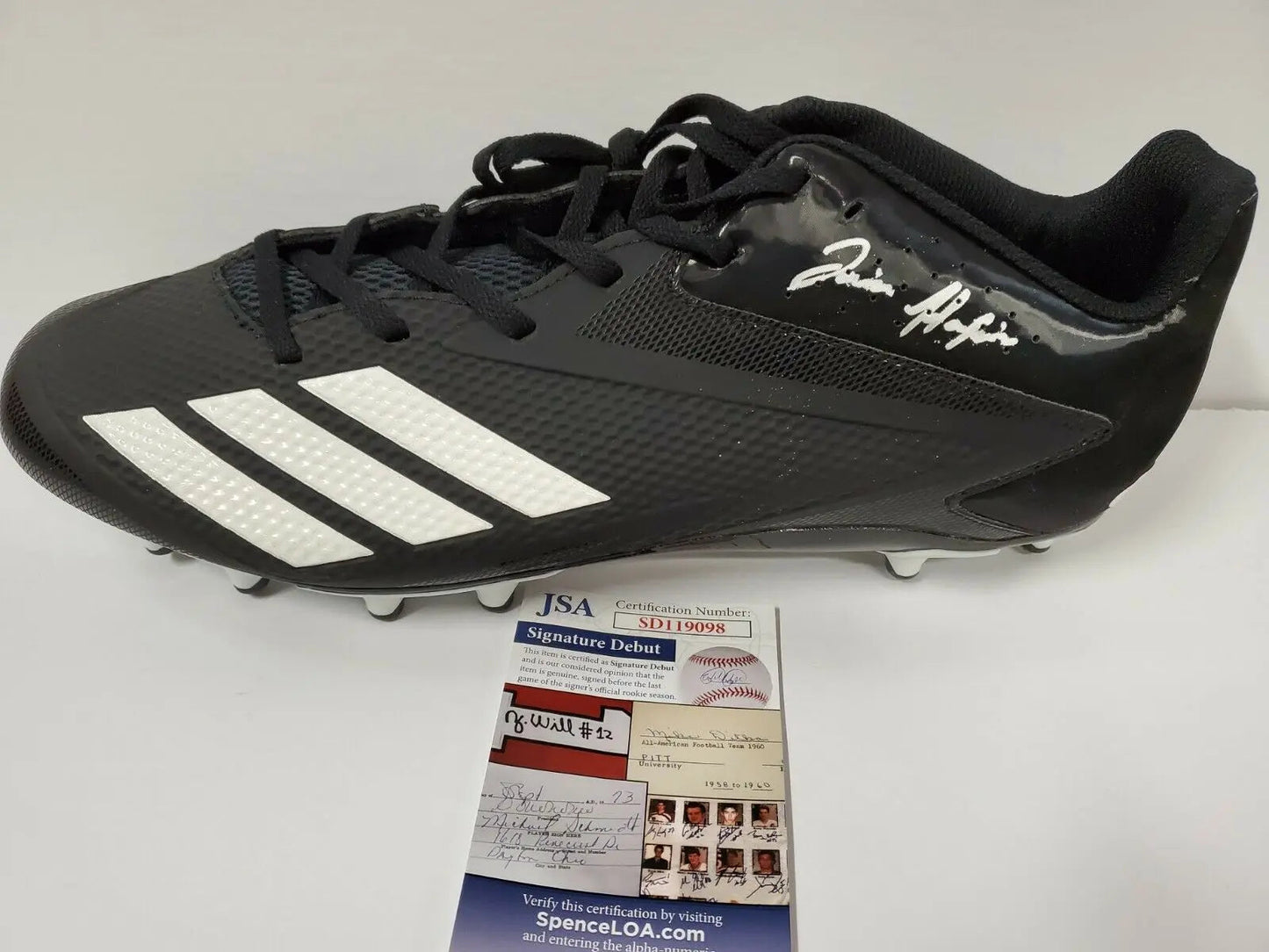 MVP Authentics Javian Hawkins Autographed Signed Adidas Cleat Jsa Coa 107.10 sports jersey framing , jersey framing