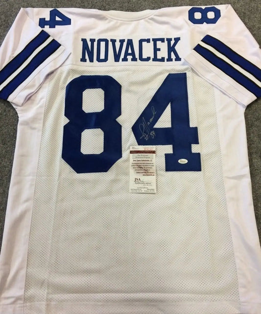 MVP Authentics Jay Novacek Autographed Signed Dallas Cowboys Jersey Jsa Coa 126 sports jersey framing , jersey framing
