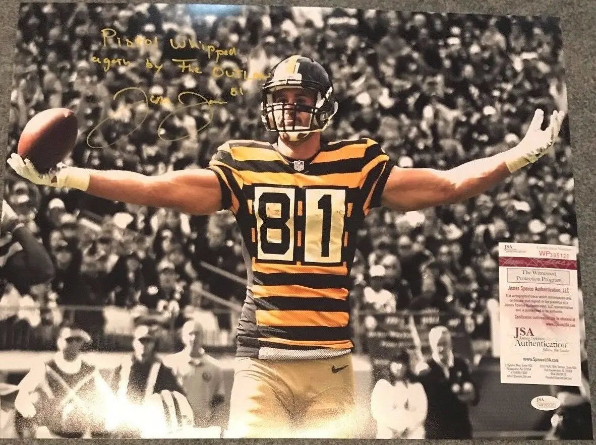 MVP Authentics Jesse James Autographed Signed Inscribed Pittsburgh Steelers 16X20 Photo Jsa Coa 117 sports jersey framing , jersey framing