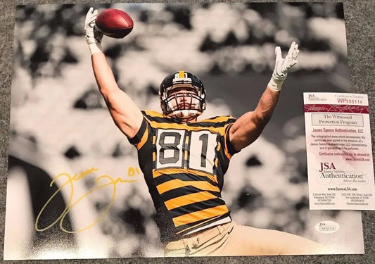 MVP Authentics Jesse James Autographed Signed Pittsburgh Steelers 11X14 Photo Jsa Coa 81 sports jersey framing , jersey framing