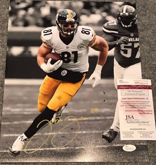 MVP Authentics Jesse James Autographed Signed Pittsburgh Steelers 11X14 Photo Jsa Coa 81 sports jersey framing , jersey framing