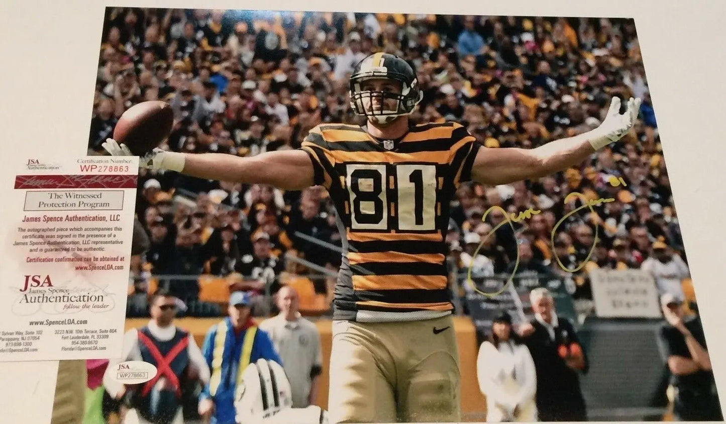 MVP Authentics Jesse James Autographed Signed Pittsburgh Steelers 11X14 Photo Jsa Coa 81 sports jersey framing , jersey framing