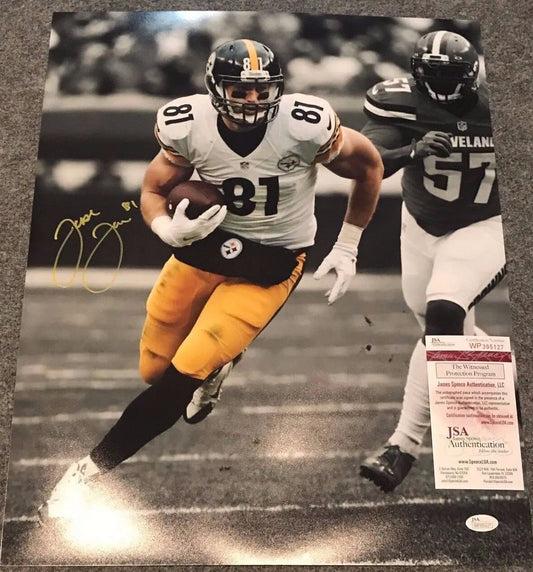 MVP Authentics Jesse James Autographed Signed Pittsburgh Steelers 16X20 Photo Jsa Coa 90 sports jersey framing , jersey framing