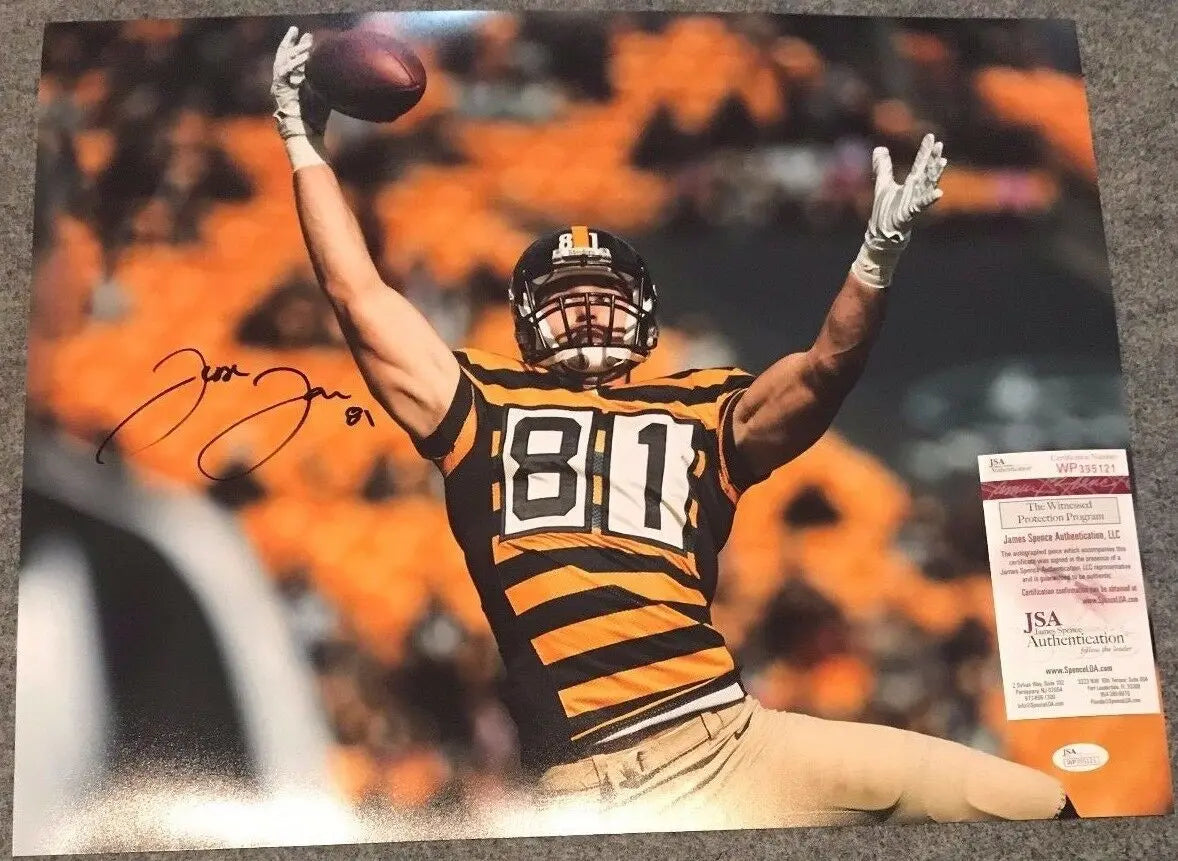 MVP Authentics Jesse James Autographed Signed Pittsburgh Steelers 16X20 Photo Jsa Coa 90 sports jersey framing , jersey framing