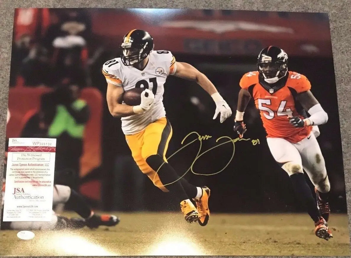MVP Authentics Jesse James Autographed Signed Pittsburgh Steelers 16X20 Photo Jsa Coa 90 sports jersey framing , jersey framing