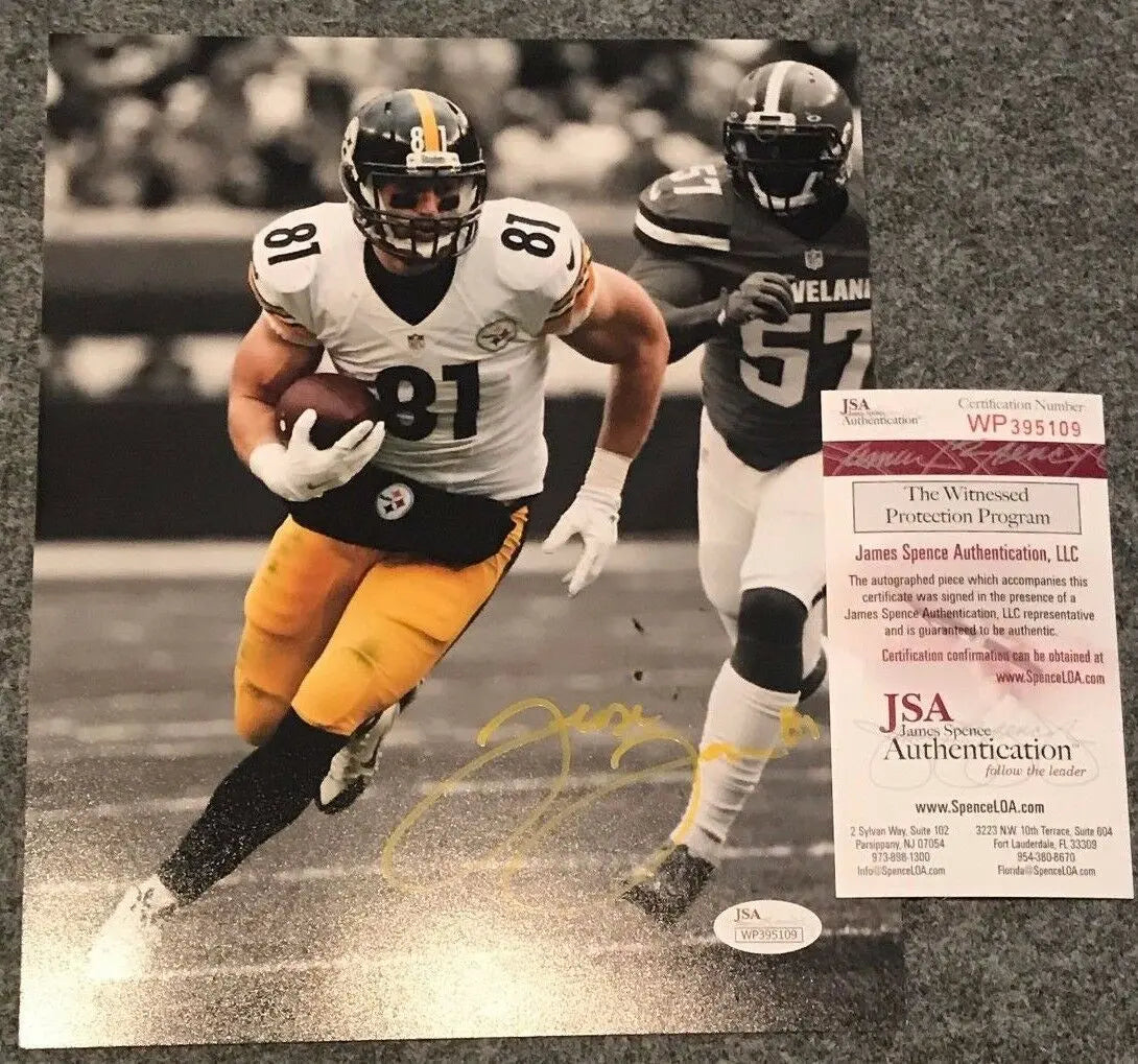 MVP Authentics Jesse James Autographed Signed Pittsburgh Steelers 8X10 Photo Jsa Coa 54 sports jersey framing , jersey framing