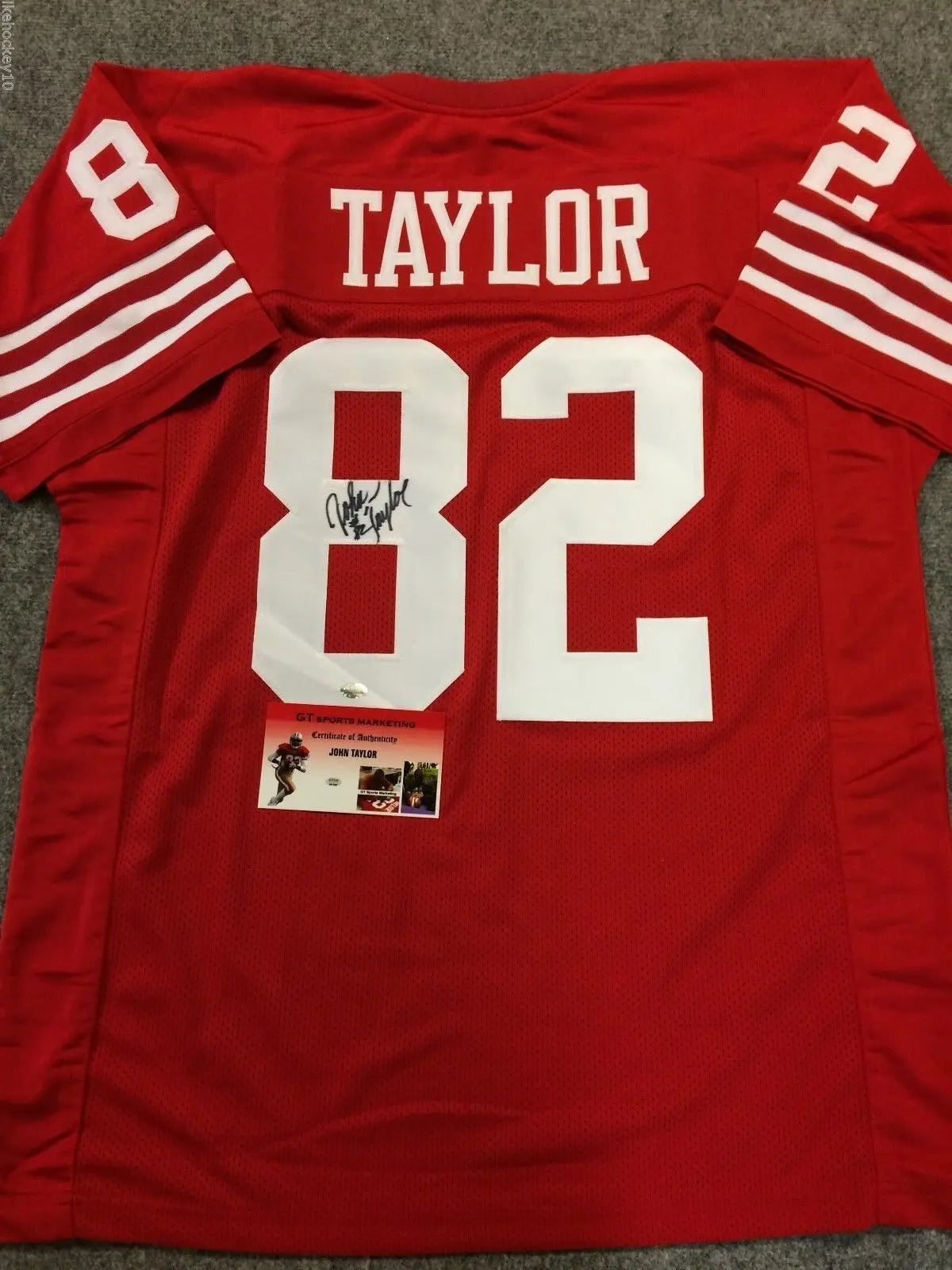 MVP Authentics John Taylor  Autographed Signed S.F. 49Ers Jersey Gtsm Coa 98.10 sports jersey framing , jersey framing