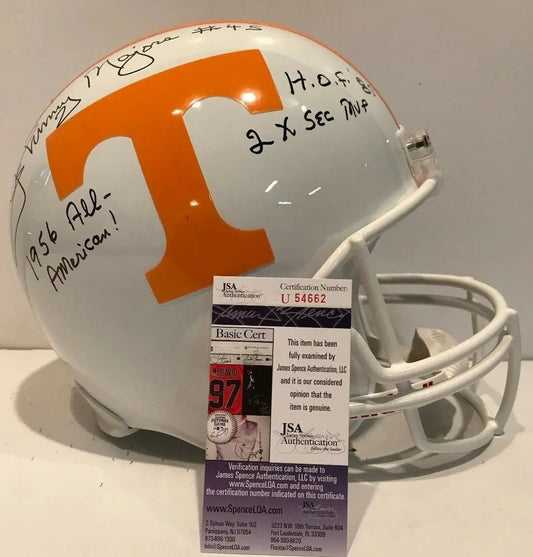 MVP Authentics Johnny Majors Autographed Signed Tennessee Volunteers Full Size Helmet Jsa Coa 359.10 sports jersey framing , jersey framing