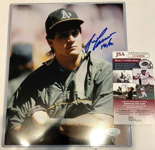 MVP Authentics Jose Canseco Autographed Signed Inscribed Oakland A's 8X10 Photo Jsa Coa 27 sports jersey framing , jersey framing