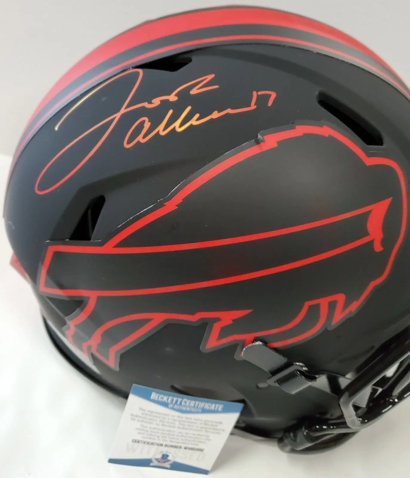 MVP Authentics Josh Allen Signed Buffalo Bills Full Size Eclipse Authentic Helmet Beckett Coa 674.10 sports jersey framing , jersey framing
