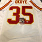 MVP Authentics Kansas City Chiefs Christian Okoye Autographed Signed Inscribedjersey Jsa Coa 107.10 sports jersey framing , jersey framing