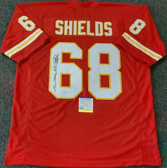 MVP Authentics Kansas City Chiefs Will Shields Autographed Inscribed Jersey Psa Coa 161.10 sports jersey framing , jersey framing