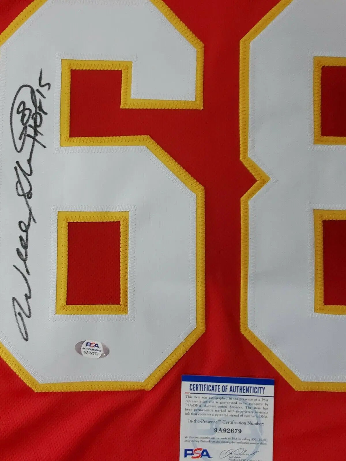 MVP Authentics Kansas City Chiefs Will Shields Autographed Inscribed Jersey Psa Coa 161.10 sports jersey framing , jersey framing