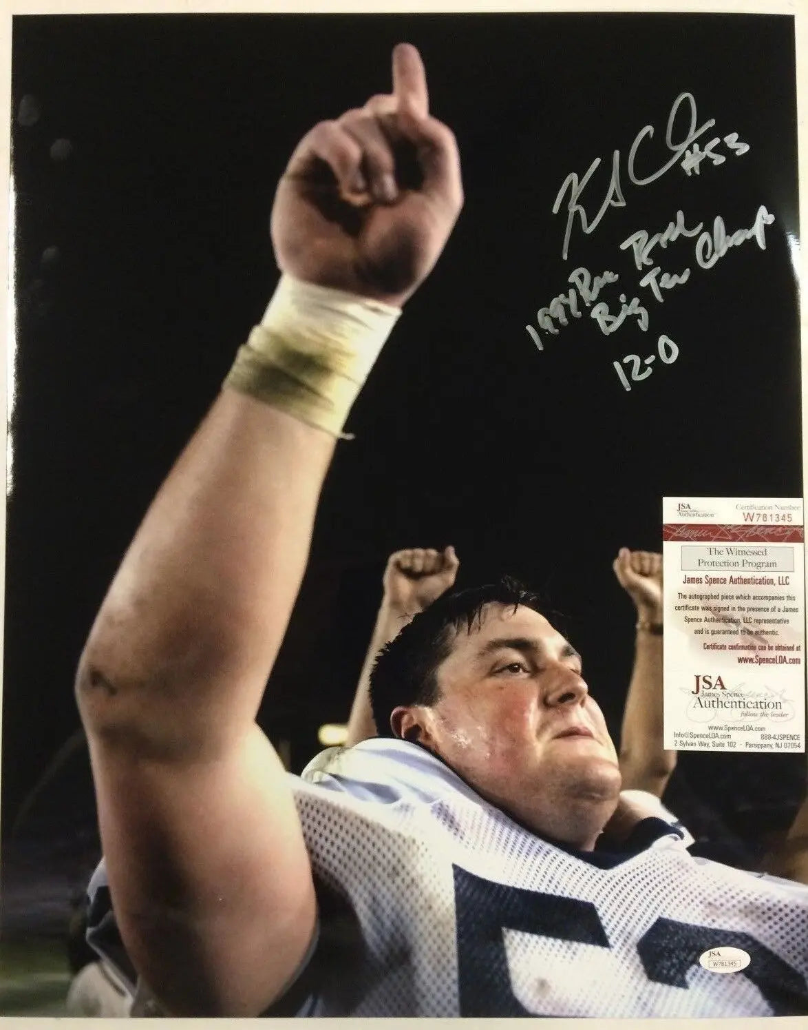 MVP Authentics Keith Conlan Autographed Signed Inscribed Penn State 16X20 Photo Jsa  Coa 54 sports jersey framing , jersey framing