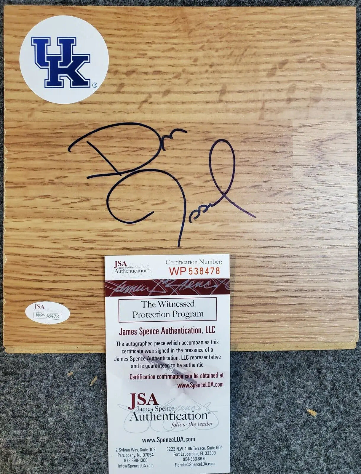 MVP Authentics Kentucky Wildcats Dan Issel Autographed Signed Floorboard Jsa  Coa 63 sports jersey framing , jersey framing