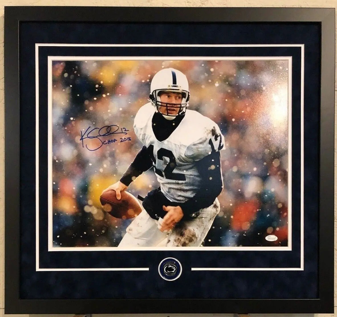 MVP Authentics Kerry Collins Framed Signed Inscribed Penn State 16X20 Photo Jsa Coa 180 sports jersey framing , jersey framing