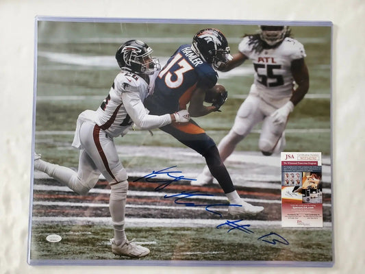 MVP Authentics Kj Hamler Autographed Signed Denver Broncos 16X20 Photo Jsa Coa 89.10 sports jersey framing , jersey framing