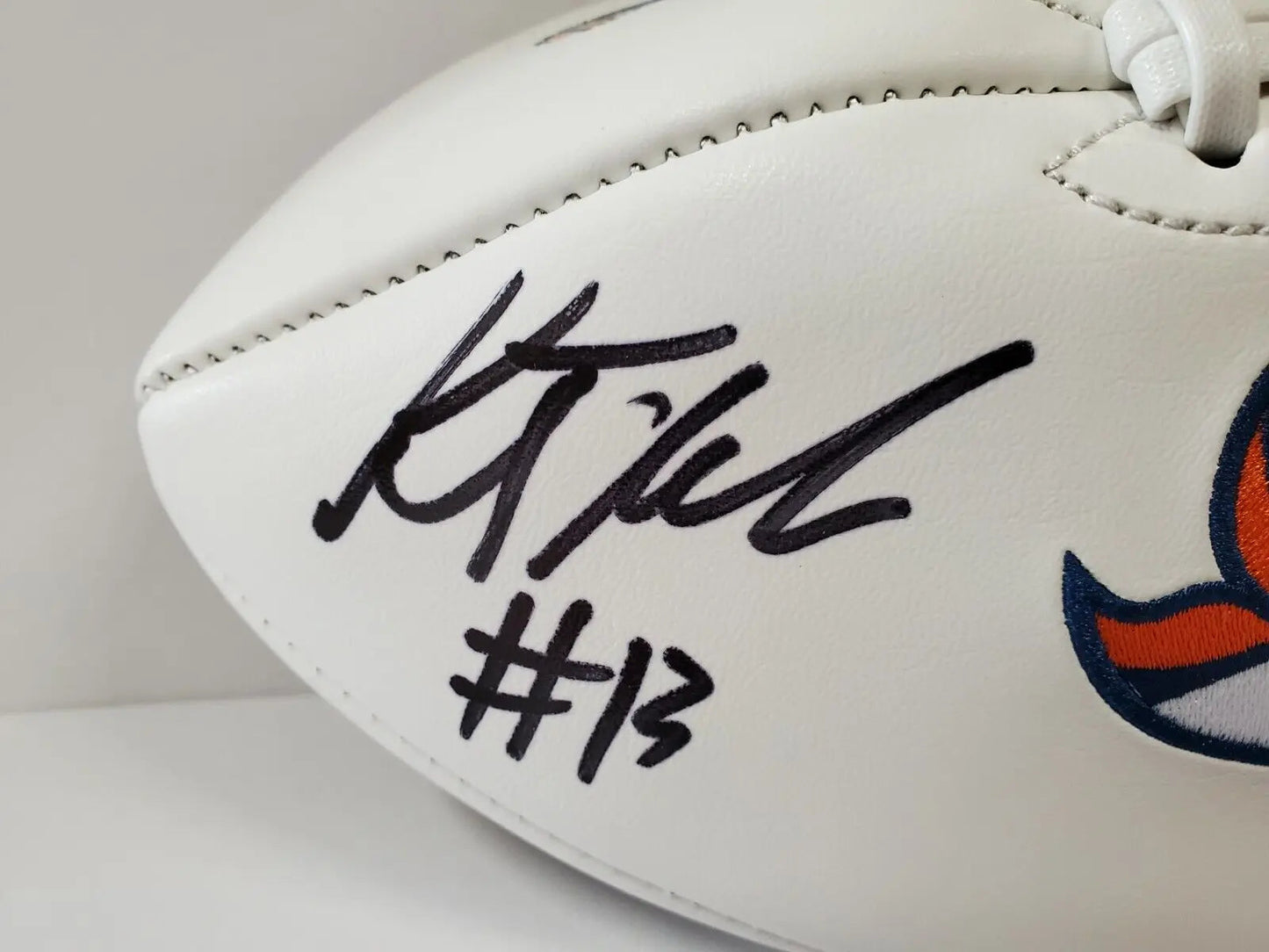 MVP Authentics Kj Hamler Autographed Signed Denver Broncos Logo Football Jsa Coa 116.10 sports jersey framing , jersey framing