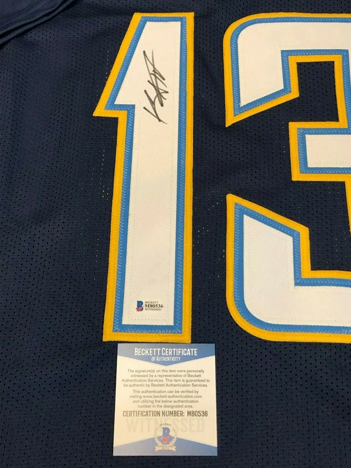 MVP Authentics L.A. Chargers Keenan Allen Autographed Signed Jersey Beckett Coa 108 sports jersey framing , jersey framing
