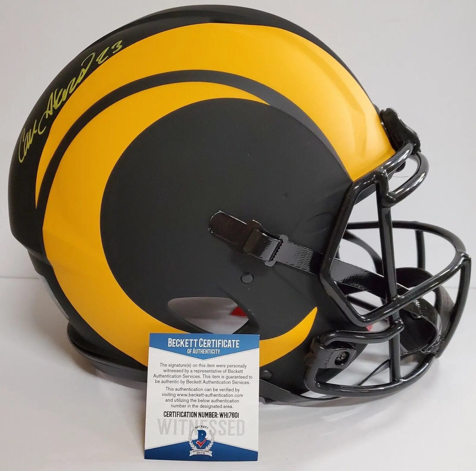 MVP Authentics La Rams Cam Akers Signed Full Size Authentic Eclipse Helmet Beckett Coa 539.10 sports jersey framing , jersey framing