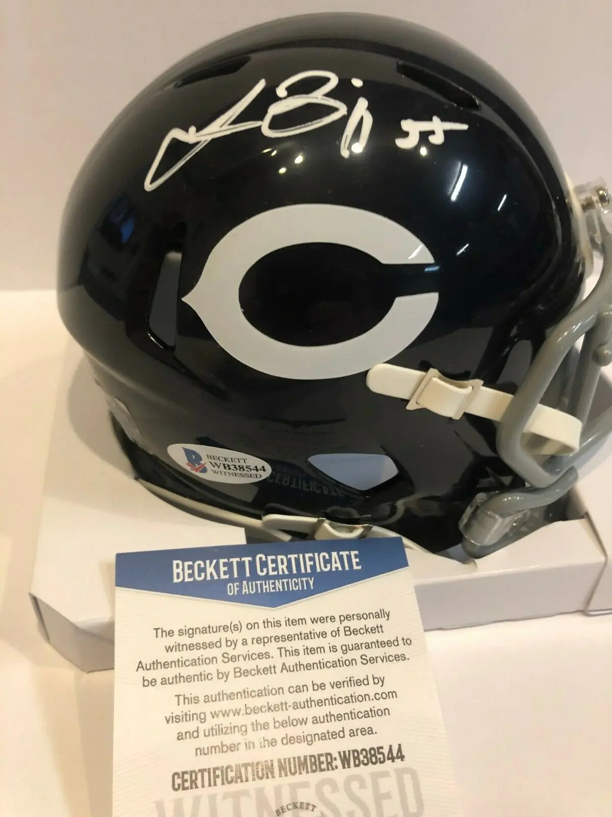 MVP Authentics Lance Briggs Autographed Signed Chicago Bears Mini Helmet Beckett Coa 80.10 sports jersey framing , jersey framing