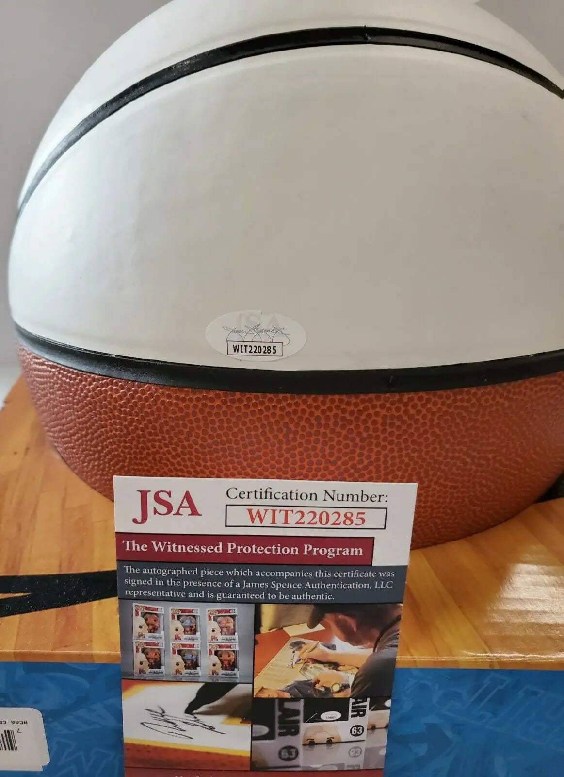 MVP Authentics Larry Miller Autographed Signed Full Size Unc Tarheels Logo Basketball Jsa Coa 224.10 sports jersey framing , jersey framing