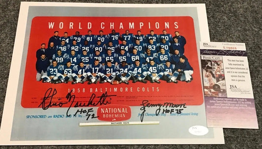 MVP Authentics Lenny Moore And Gino Marchetti Autographed Signed Inscribed  8X10 Photo Jsa Coa 72 sports jersey framing , jersey framing
