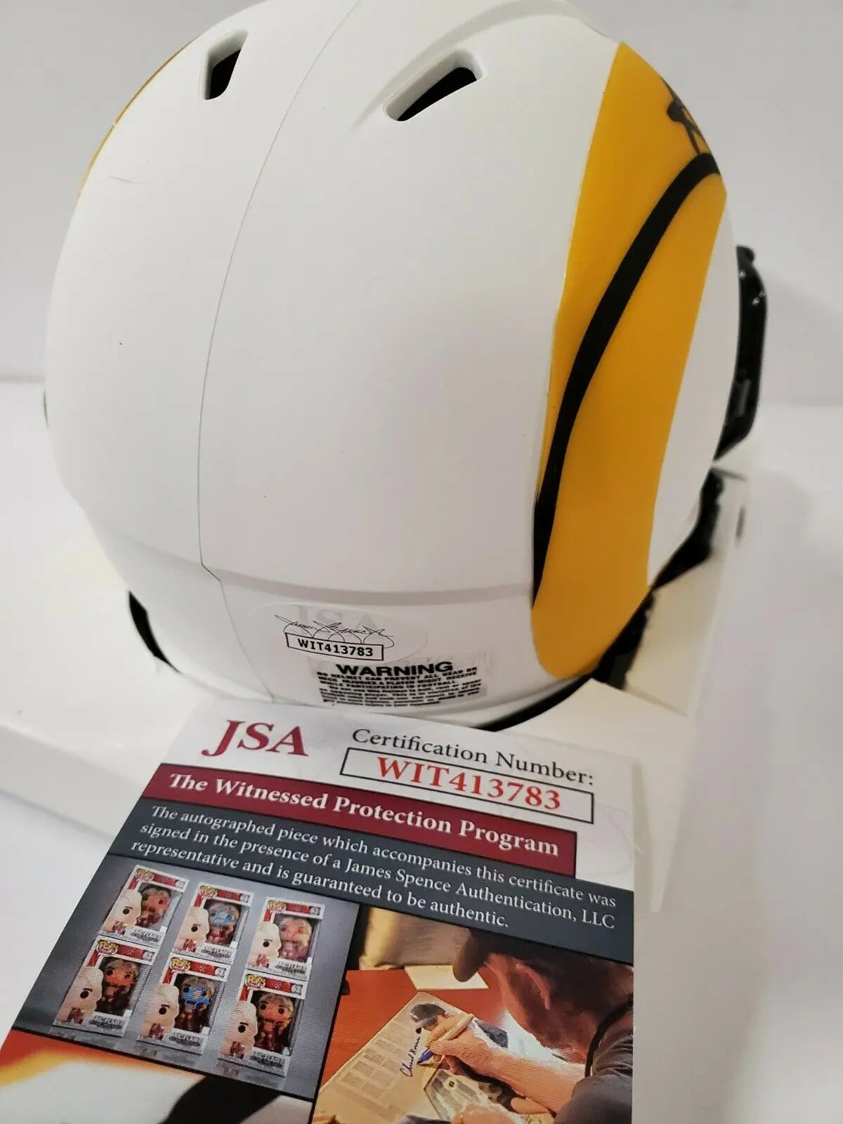 MVP Authentics Los Angeles Rams Aaron Donald Autographed Lunar Eclipse Mini Helmet Jsa Coa 206.10 sports jersey framing , jersey framing