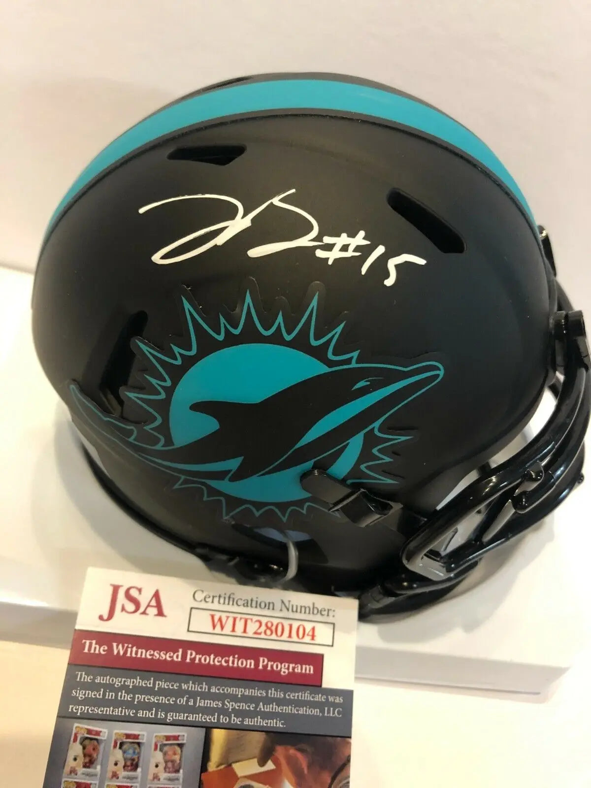 MVP Authentics Lynn Bowden Autographed Signed Miami Dolphins Eclipse Mini Helmet Jsa Coa 134.10 sports jersey framing , jersey framing