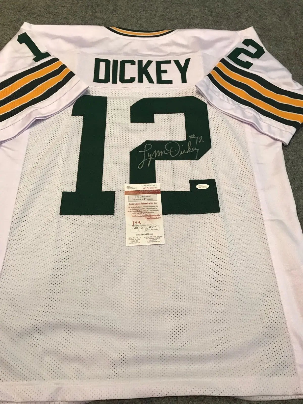 MVP Authentics Lynn Dickey Autographed Signed G.B. Packers Jersey Jsa  Coa 107.10 sports jersey framing , jersey framing