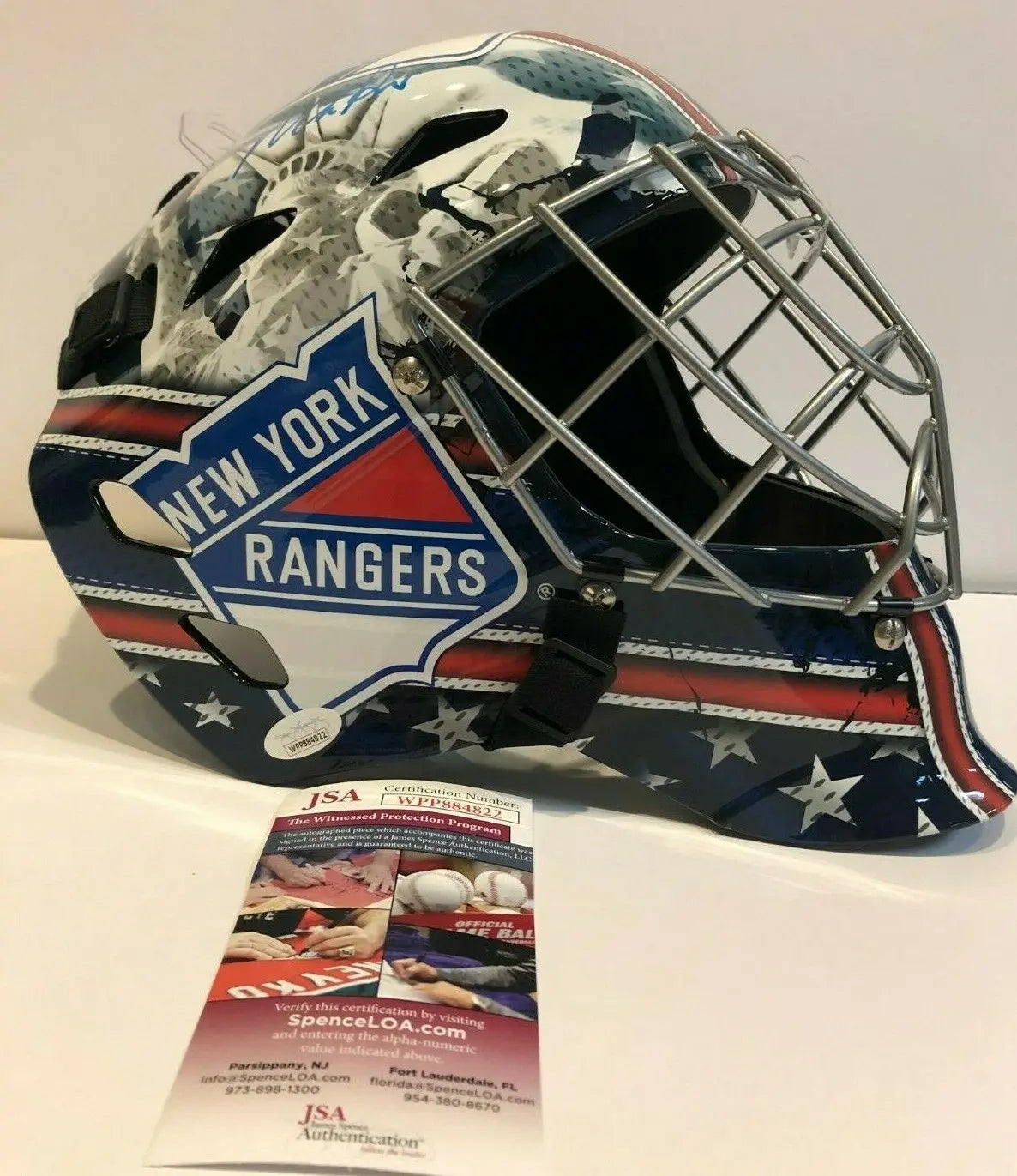 MVP Authentics MIKE RICHTER AUTOGRAPHED SIGNED N.Y. RANGERS FULL SIZE REPLICA MASK JSA COA 197.10 sports jersey framing , jersey framing