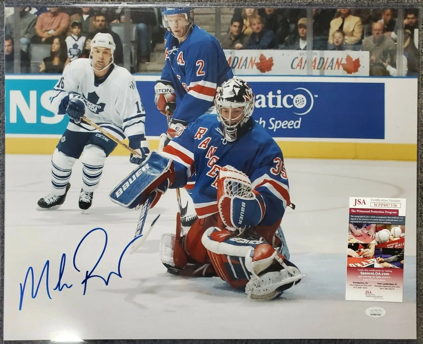 MVP Authentics MIKE RICHTER AUTOGRAPHED SIGNED NEW YORK RANGERS 16x20 PHOTO JSA COA 80.10 sports jersey framing , jersey framing