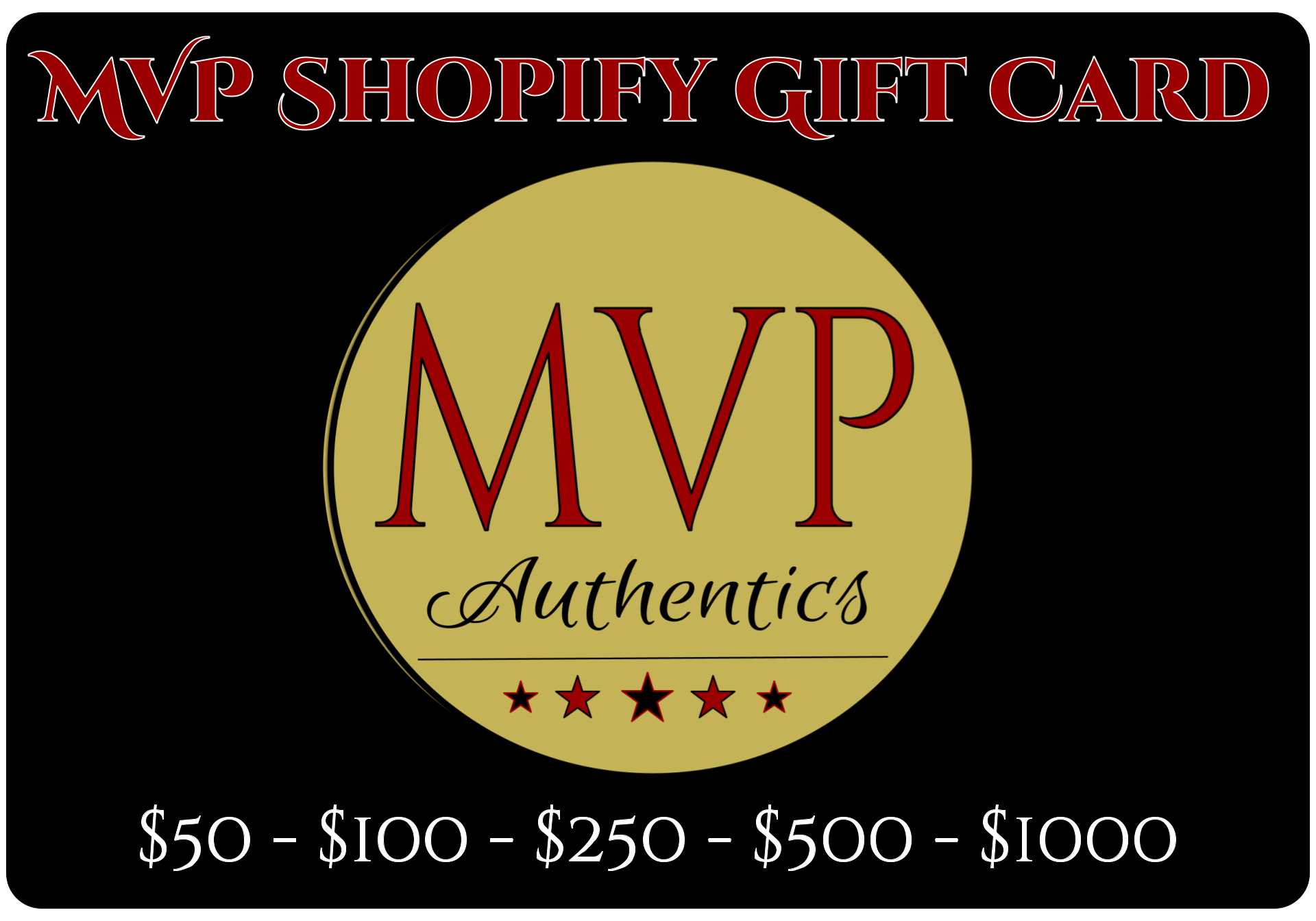 MVP Authentics MVP Authentics Online Gift Card 50 sports jersey framing , jersey framing