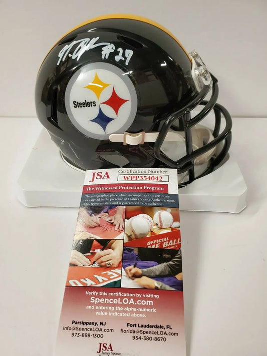 MVP Authentics Marcus Allen Autographed Signed Pittsburgh Steelers Mini Helmet Jsa Coa 90 sports jersey framing , jersey framing