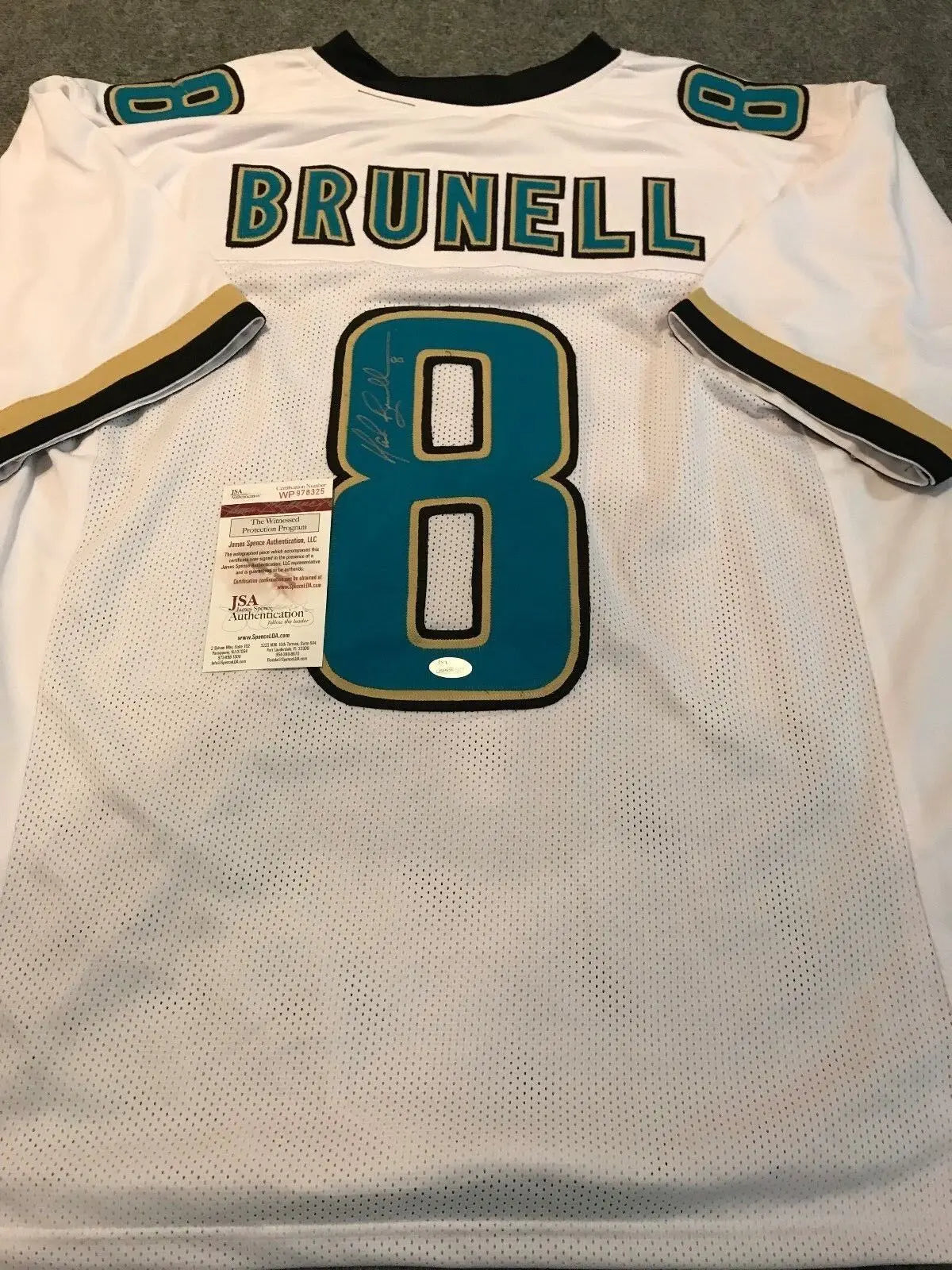 MVP Authentics Mark Brunell Autographed Signed Jacksonville Jaguars Jersey Jsa Coa 135 sports jersey framing , jersey framing
