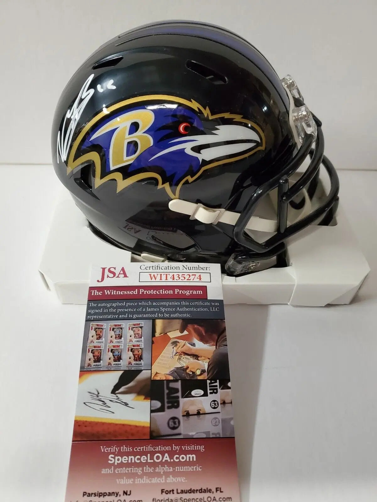 MVP Authentics Marquise Brown Autographed Signed Baltimore Ravens Mini Helmet Jsa Coa 116.10 sports jersey framing , jersey framing