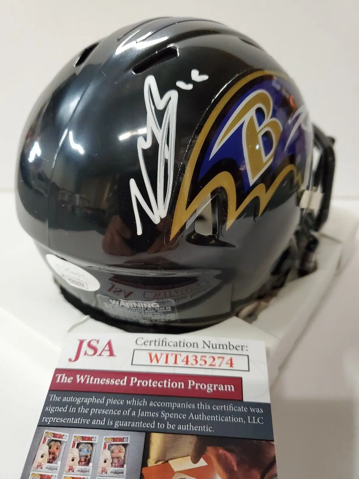 MVP Authentics Marquise Brown Autographed Signed Baltimore Ravens Mini Helmet Jsa Coa 116.10 sports jersey framing , jersey framing