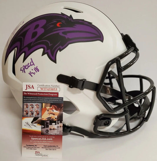 MVP Authentics Marquise Brown Signed Baltimore Ravens Full Sz Lunar Eclipse Rep Helmet Jsa Coa 359.10 sports jersey framing , jersey framing