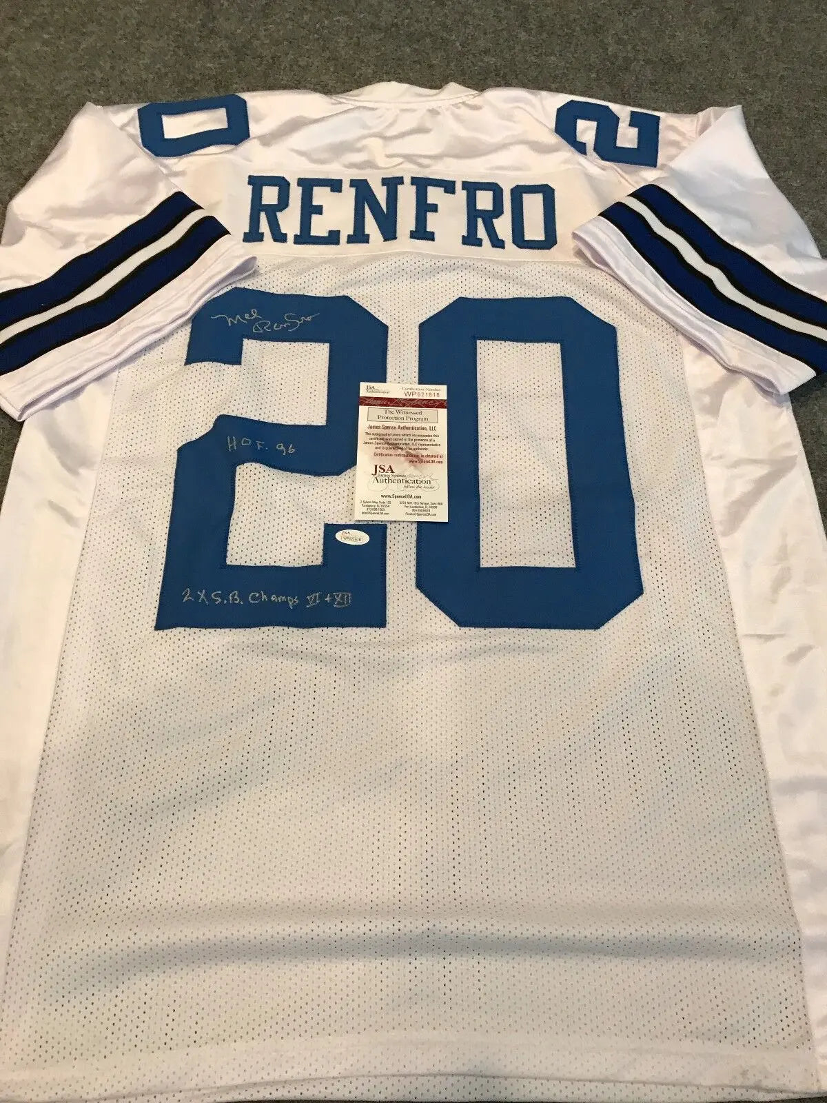 MVP Authentics Mel Renfro Autographed Signed 2X Inscribed Dallas Cowboys Jersey Jsa  Coa 108 sports jersey framing , jersey framing