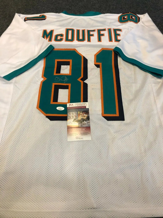 MVP Authentics Miami Dolphins Oj Mcduffie Autographed Signed Jersey Jsa  Coa 107.10 sports jersey framing , jersey framing