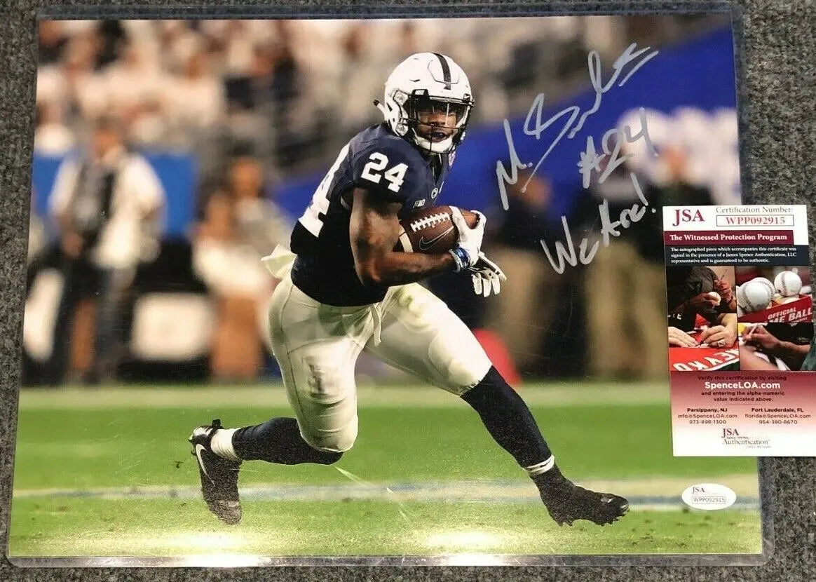 MVP Authentics Miles Sanders Autographed Signed Inscribed Penn State 11X14 Photo Jsa  Coa 89.10 sports jersey framing , jersey framing