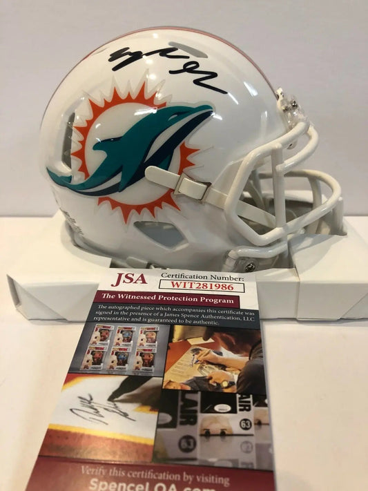 MVP Authentics Myles Gaskin Autographed Signed Miami Dolphins Mini Helmet Jsa Coa 89.10 sports jersey framing , jersey framing