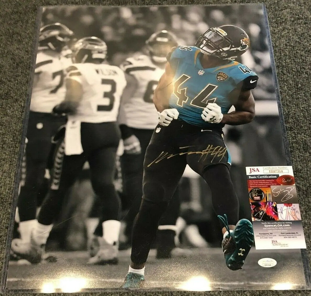 MVP Authentics Myles Jack Autographed Signed Jacksonville Jaguars 16X20 Photo Jsa Coa 89.10 sports jersey framing , jersey framing