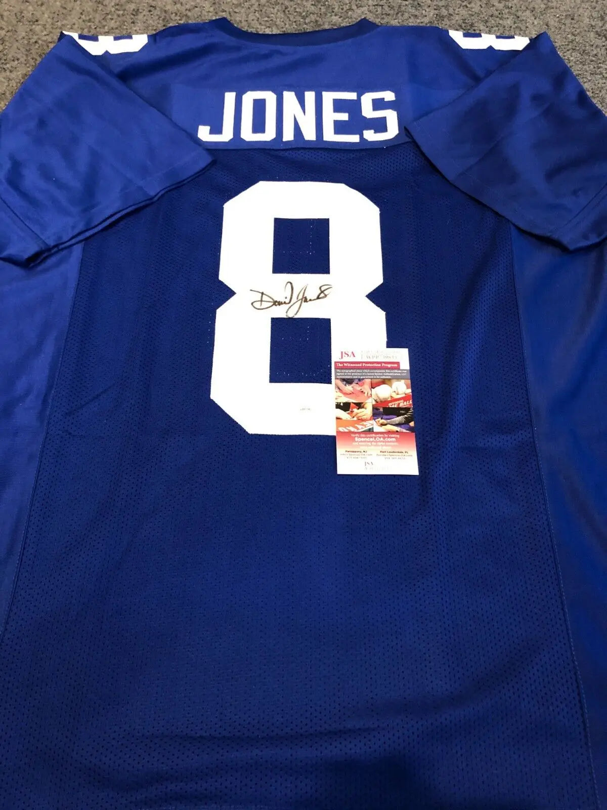 MVP Authentics N.Y. Giants Daniel Jones Autographed Signed Jersey Jsa Coa 215.10 sports jersey framing , jersey framing