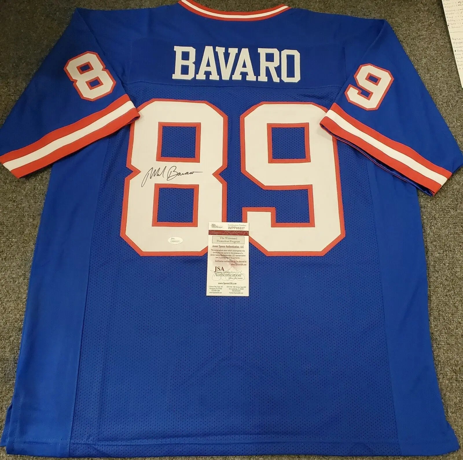 MVP Authentics N.Y. Giants Mark Bavaro Autographed Signed Jersey Jsa Coa 107.10 sports jersey framing , jersey framing