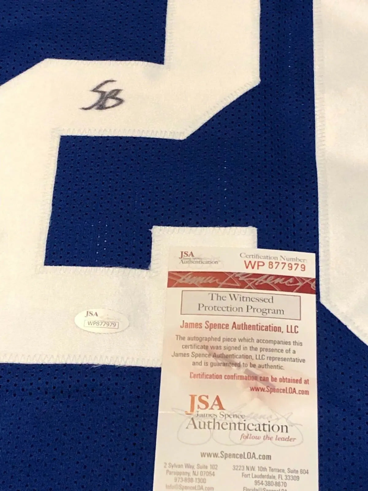 MVP Authentics N.Y. Giants Saquon Barkley Autographed Signed Jersey Jsa Coa 180 sports jersey framing , jersey framing