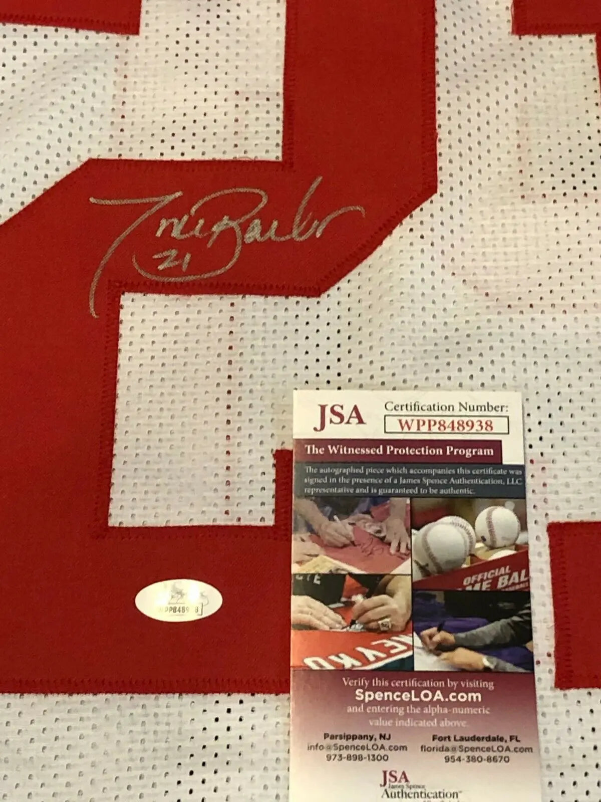 MVP Authentics N.Y. Giants Tiki Barber Autographed Signed Jersey Jsa Coa 107.10 sports jersey framing , jersey framing