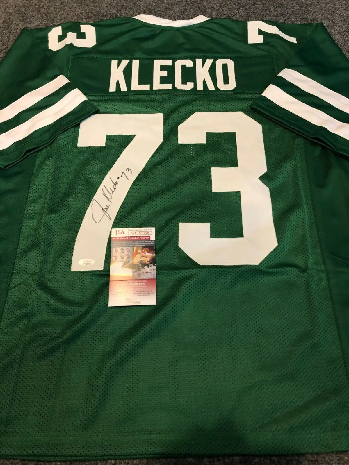 MVP Authentics N.Y. Jets Joe Klecko Autographed Signed Jersey Jsa Coa 107.10 sports jersey framing , jersey framing